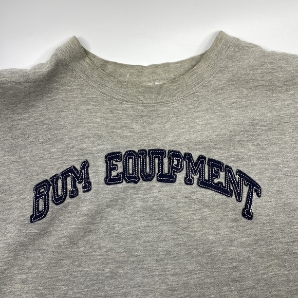 Vintage B.U.M Equipment Grey Crewneck Sweatshirt 1X Grunge - Picture 5 of 8